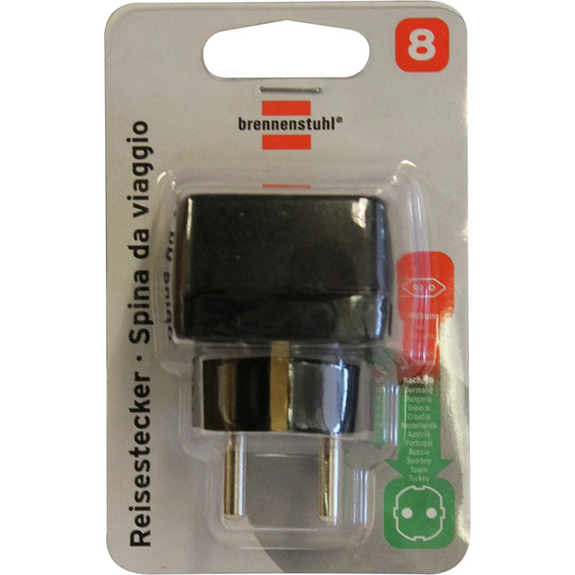 BRENNENSTUHL - Travel Plug - IT - socket | CH - socket | ELS- socket | MAL - socket | San Marino - Plug to EU plug image