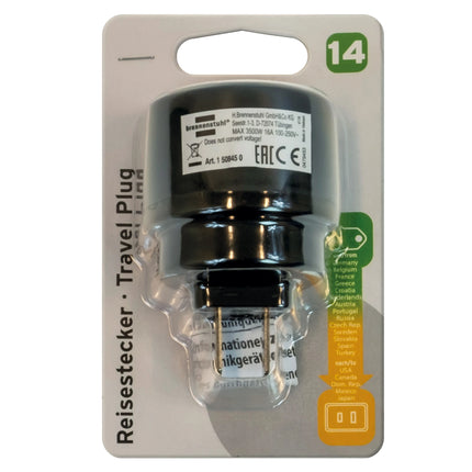 BRENNENSTUHL - Travel Plug - EU socket to US plug image