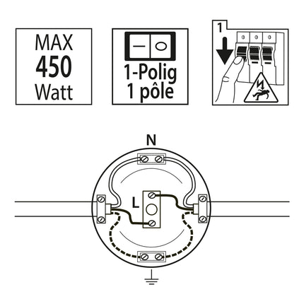 SCANPART - Floor switch - Cable 230 V - 2 pole - Cable 230 V - 2 pole   Kema Keur image