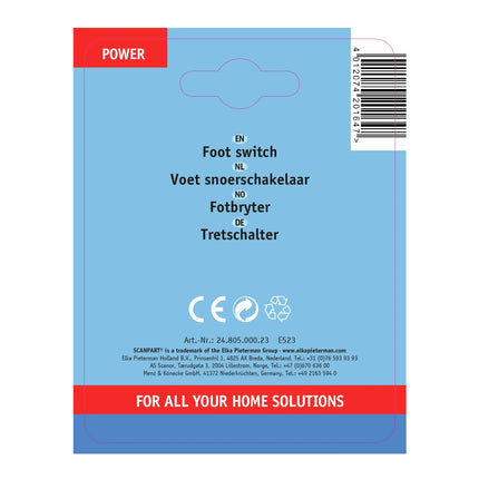 SCANPART - Floor switch - Cable 230 V - 2 pole - Cable 230 V - 2 pole   Kema Keur image
