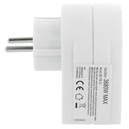 SCANPART - Pass-through plug - Plug 230 V (Male) - Plug 220 V (Female)+Switch   Illuminated Switch image