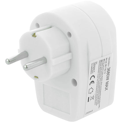 SCANPART - Pass-through plug - Plug 230 V (Male) - Plug 220 V (Female)+Switch   Illuminated Switch image