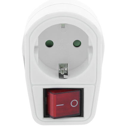 SCANPART - Pass-through plug - Plug 230 V (Male) - Plug 220 V (Female)+Switch   Illuminated Switch image