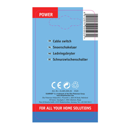 SCANPART - Cord switch - Cable 230 V - 2 pole - Cable 230 V - 2 pole   Kema Keur image