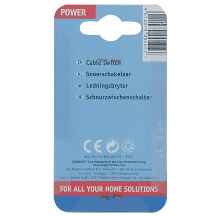 SCANPART - Cord switch - Cable 230 V - 2 pole - Cable 230 V - 2 pole   Kema Keur image
