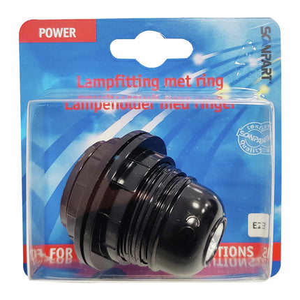 SCANPART - E27 black bulb base with ring image