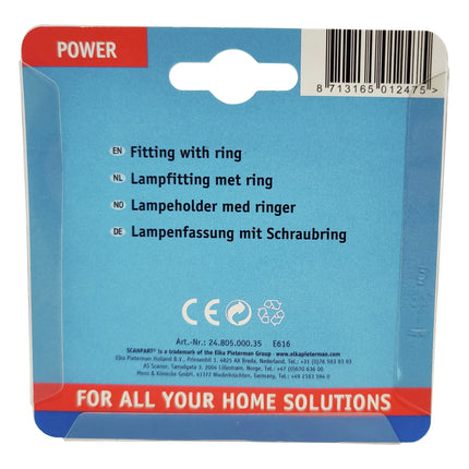 SCANPART - E27 black bulb base with ring image
