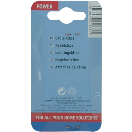 SCANPART - cord clips 6mm round white 25 pieces - E530 image