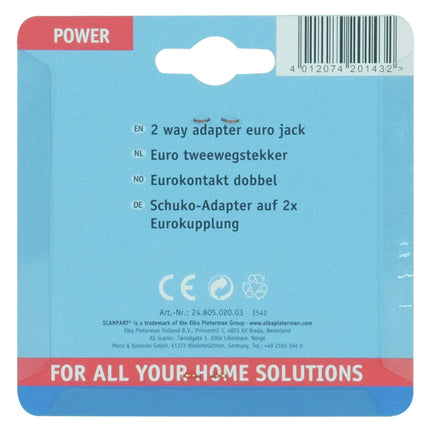 SCANPART - Adapter plug - 2 x Euro Socket to EU plug image
