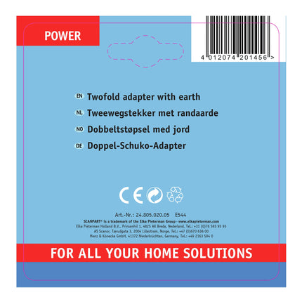 SCANPART - Adapter plug - 2 x EU Socket to EU plug image