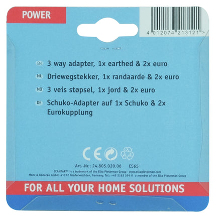SCANPART - Adapter plug - 2 x EU Socket | 1 x Euro Socket to EU plug image