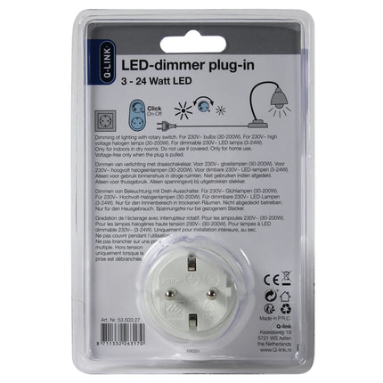 Q-LINK - plug dimmer incandescent/halogen/LED lamps 3-24W image
