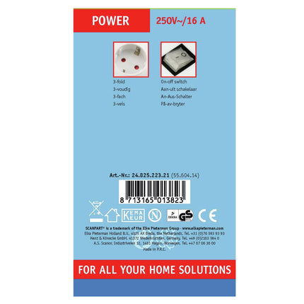 SCANPART - Table Socket - 3 x EU socket to EU plug - 5.0 m image