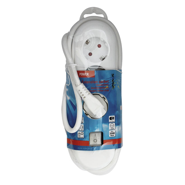 SCANPART - Table Socket - 3 x EU socket to EU plug - 1.5 m image