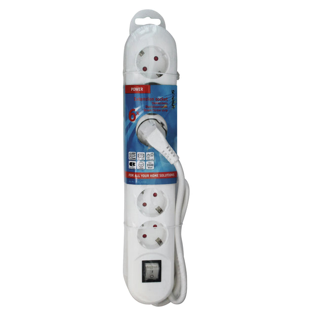 SCANPART - Table Socket - 6 x EU socket to EU plug - 5.0 m image