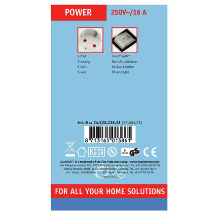 SCANPART - Table Socket - 6 x EU socket to EU plug - 5.0 m image