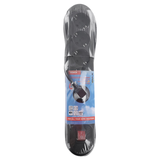 SCANPART - Table Socket - 6 x EU socket to EU plug - 5.0 m image