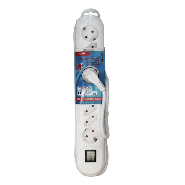 SCANPART - Table Socket - 4 x EU socket | 4 x Euro socket to EU plug - 1.4 m image