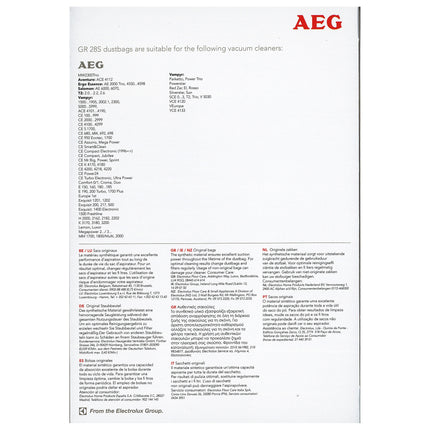 AEG GR28S 4 Dustbags 1 Microfilter image