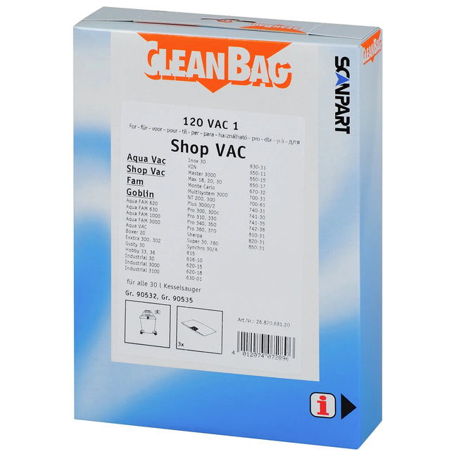 CLEANBAG - vacuum cleaner bag paper (box) - 120VAC1 image