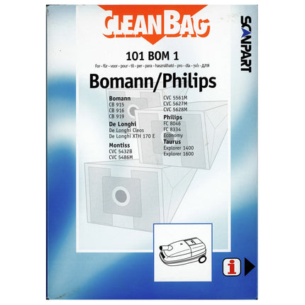 CLEANBAG - vacuum cleaner bag paper (box) B23/24/26 5pcs. - 101BOM1 image