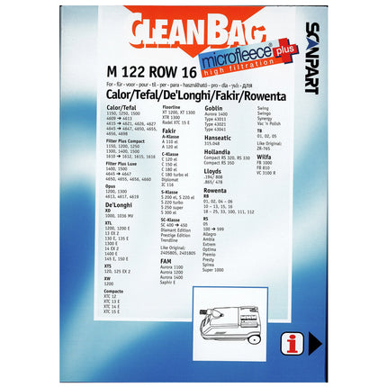 CLEANBAG - vacuum cleaner bag like ZR760/ZR765 Ambia 4pcs. - M122ROW16 image