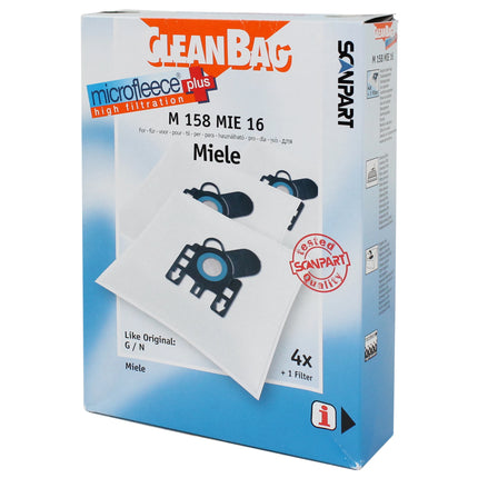 CLEANBAG M158MIE-16 4 Dustbags 1 Microfilter - Suitable for Miele G / H / N image