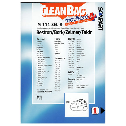 CLEANBAG - vacuum cleaner bag fleece (box) K00020 4pcs. - M111ZEL8 image