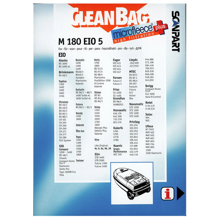 CLEANBAG - vacuum cleaner bag fleece (box) 4pcs. - M180EIO5 image
