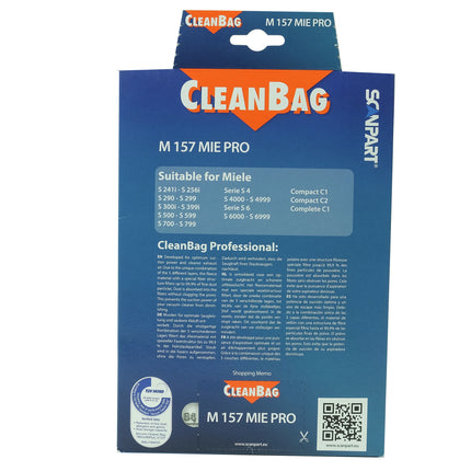 CLEANBAG M157MIE-PRO 5 Dustbags  2 Motorfilters- Suitable for Miele F / J /M image
