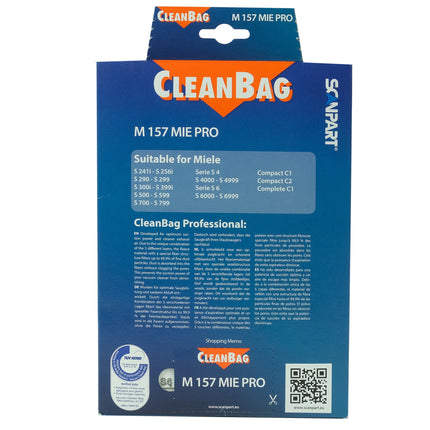 CLEANBAG M157MIE-PRO 5 Dustbags  2 Motorfilters- Suitable for Miele F / J /M image