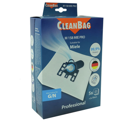 CLEANBAG M158MIE-PRO 5 Dustbags  2 Motorfilters- Suitable for Miele G / H / N image