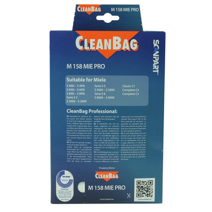 CLEANBAG M158MIE-PRO 5 Dustbags  2 Motorfilters- Suitable for Miele G / H / N image