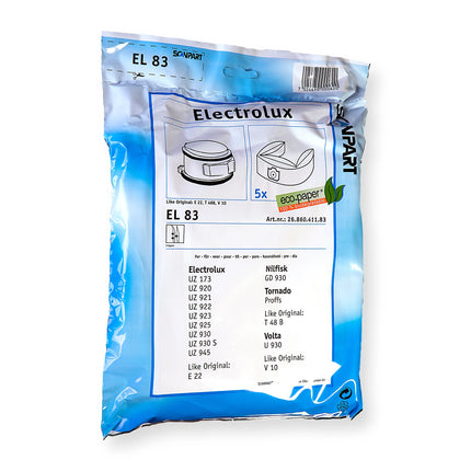 SCANPART EL83 | E22 | T 48B | V10 5 Dustbags  - Suitable for Electrolux image