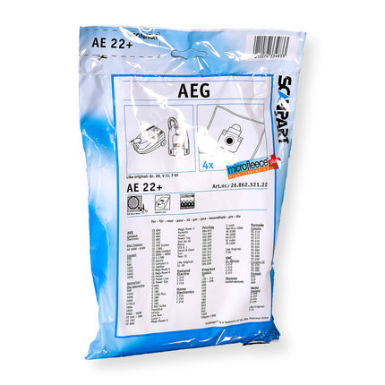 SCANPART AE22+ 4 Dustbags 1 Microfilter - Suitable for AEG GR 28 | GR 28S | V31 | P60 image