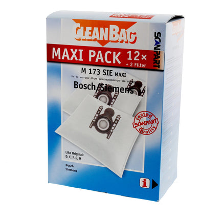 CLEANBAG M173SIE-MAXI 12 Dustbags 2 Microfilters - Suitable for Bosch | Siemens D / E /F / G/N| H image