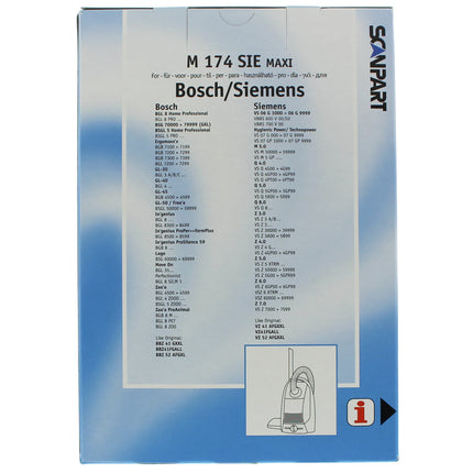 CLEANBAG M174SIE-MAXI 12 Dustbags 2 Microfilters - Suitable for Bosch | Siemens G All | G XL | G XXL image