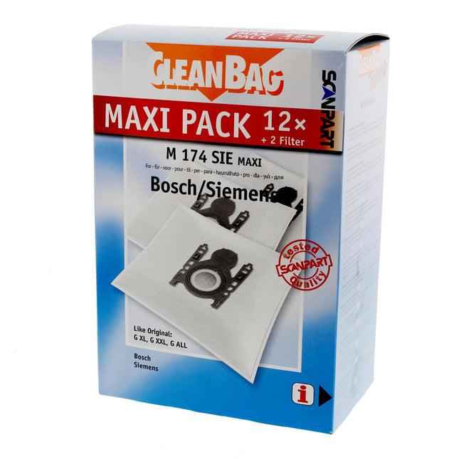 CLEANBAG M174SIE-MAXI 12 Dustbags 2 Microfilters - Suitable for Bosch | Siemens G All | G XL | G XXL image