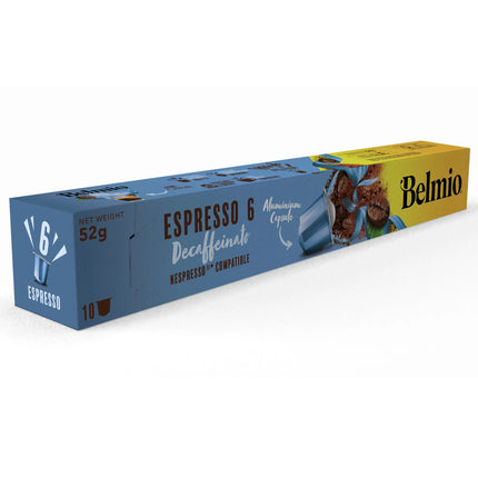 BELMIO - Coffee Capsule - Espresso Decaf - Intensity 6 - 10 Pieces - Compatible with Nespresso image