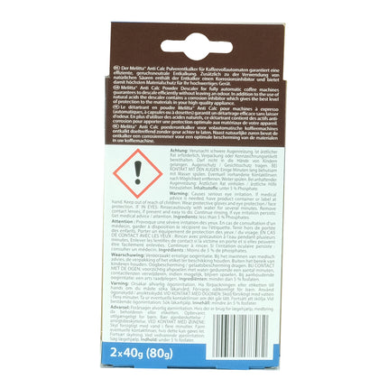 MELITTA - Descaler ANTI CALC - Powder Duo pack - 2 Pieces of 40 g image
