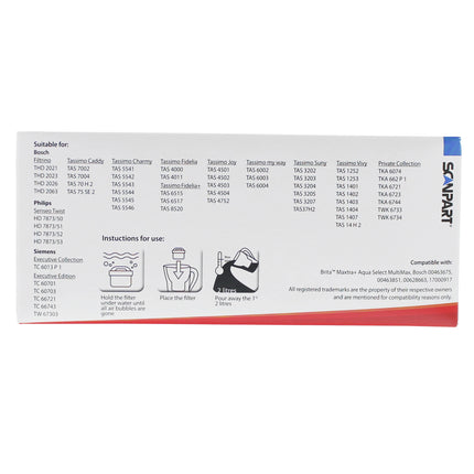 SCANPART - Water filter - Compatible with Brita Maxtra+  - 4 Pieces image