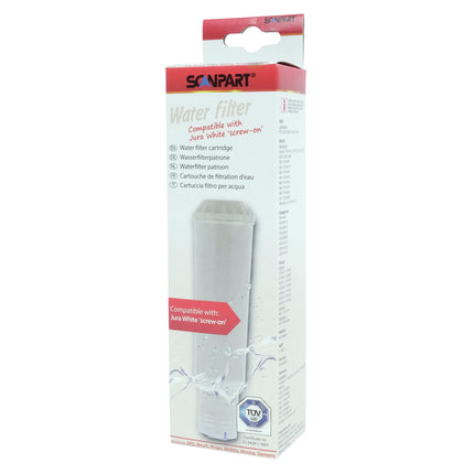 Scanpart Srew-in water filter compatible with Jura White applicable in coffee machines from AEG|Bosch|Gaggenau|Krups|Melitta|Neff|Nivona|Rowenta|Siemens image
