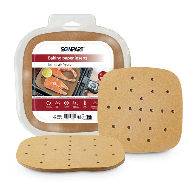 SCANPART - Air fryer baking paper - 100 pieces - 20 cm x 20 cm image