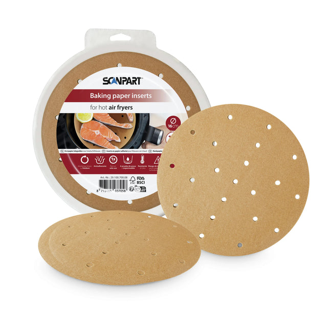 SCANPART - Air fryer baking paper - 100 pieces - Ø16 cm image