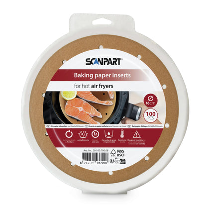 SCANPART - Air fryer baking paper - 100 pieces - Ø16 cm image