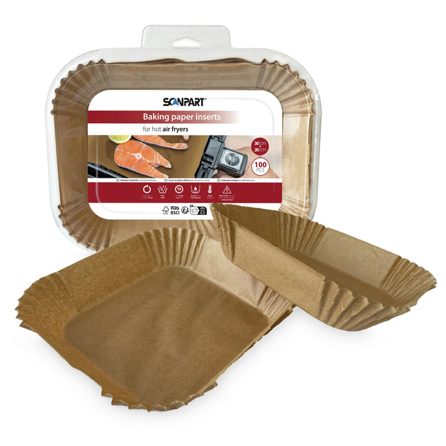SCANPART - Air fryer baking paper - 100 pieces - 30 cm x 20 cm image