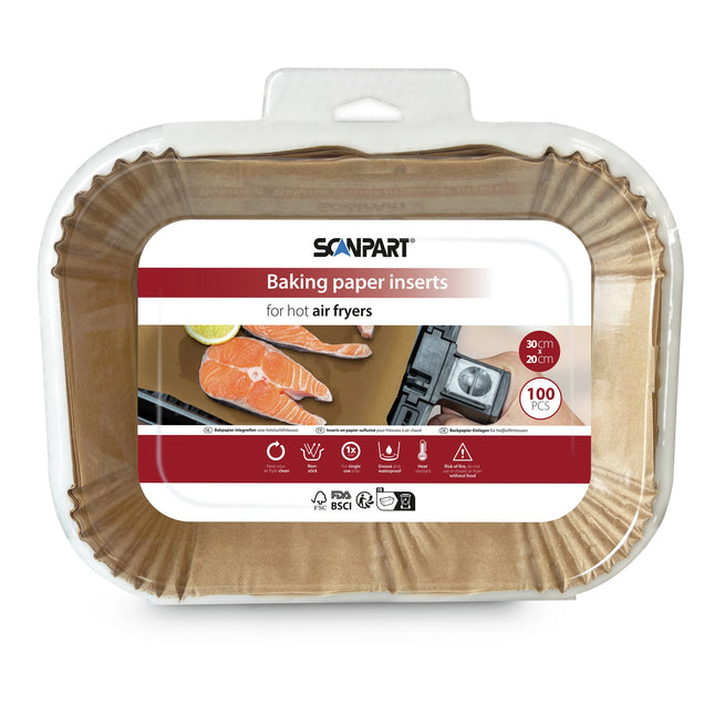 SCANPART - Air fryer baking paper - 100 pieces - 30 cm x 20 cm image