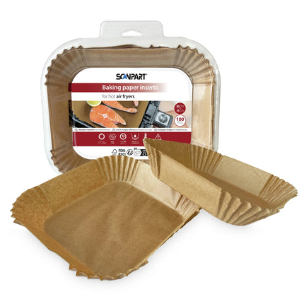 SCANPART - Air fryer baking paper - 100 pieces - 20 cm x 15 cm image