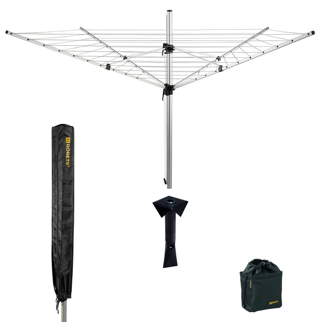 RÖRETS - Rotary Clothesline Set - 1x Rotary Clothesline - 1x Ground Anchor - 1x Rotary Clothesline Cover - 1x Clothespin Bag image