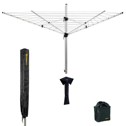 RÖRETS - Rotary Clothesline Set - 1x Rotary Clothesline - 1x Ground Anchor - 1x Rotary Clothesline Cover - 1x Clothespin Bag image